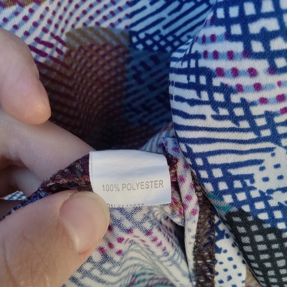 4/$15 Arianna by Howard's Plaid Tunic Dress Cap Sleeves Size S/M Pockets - Picture 4 of 7